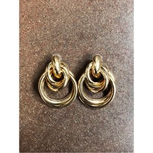 Gold Door Knocker Vintage Style Earrings